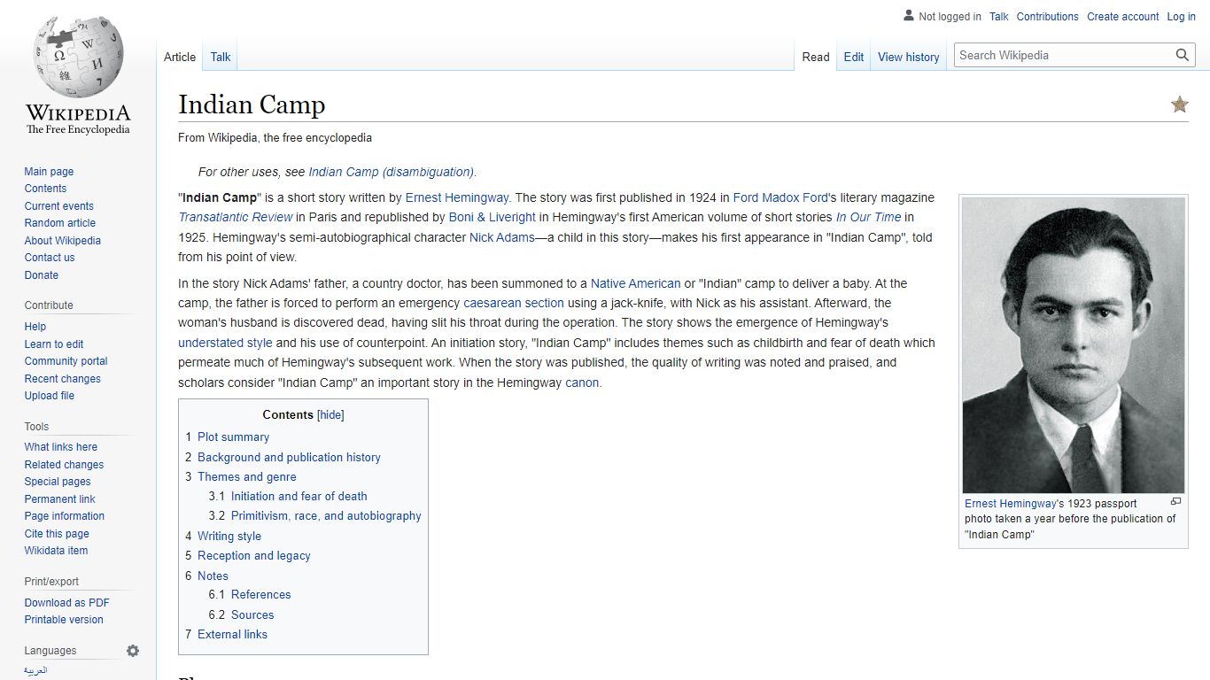 Indian Camp - Wikipedia